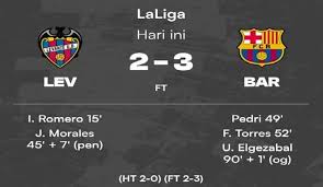 Super Comeback Barcelona Menang 3-2 atas Levante